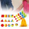 Geometric Solids 3D Shape Blocks Math Learning for Boys Girls Educational Toy Multicolored Geometry