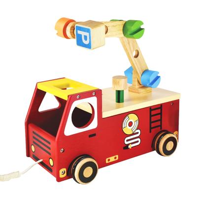 Edutē I'm Toy Активный Пожарный Машина Образовательная Деревянная Игрушка Плотник Игра Молоток Игрушка Подарок на День Рождения для Мальчиков 2-3 Лет Подарок на Рождество