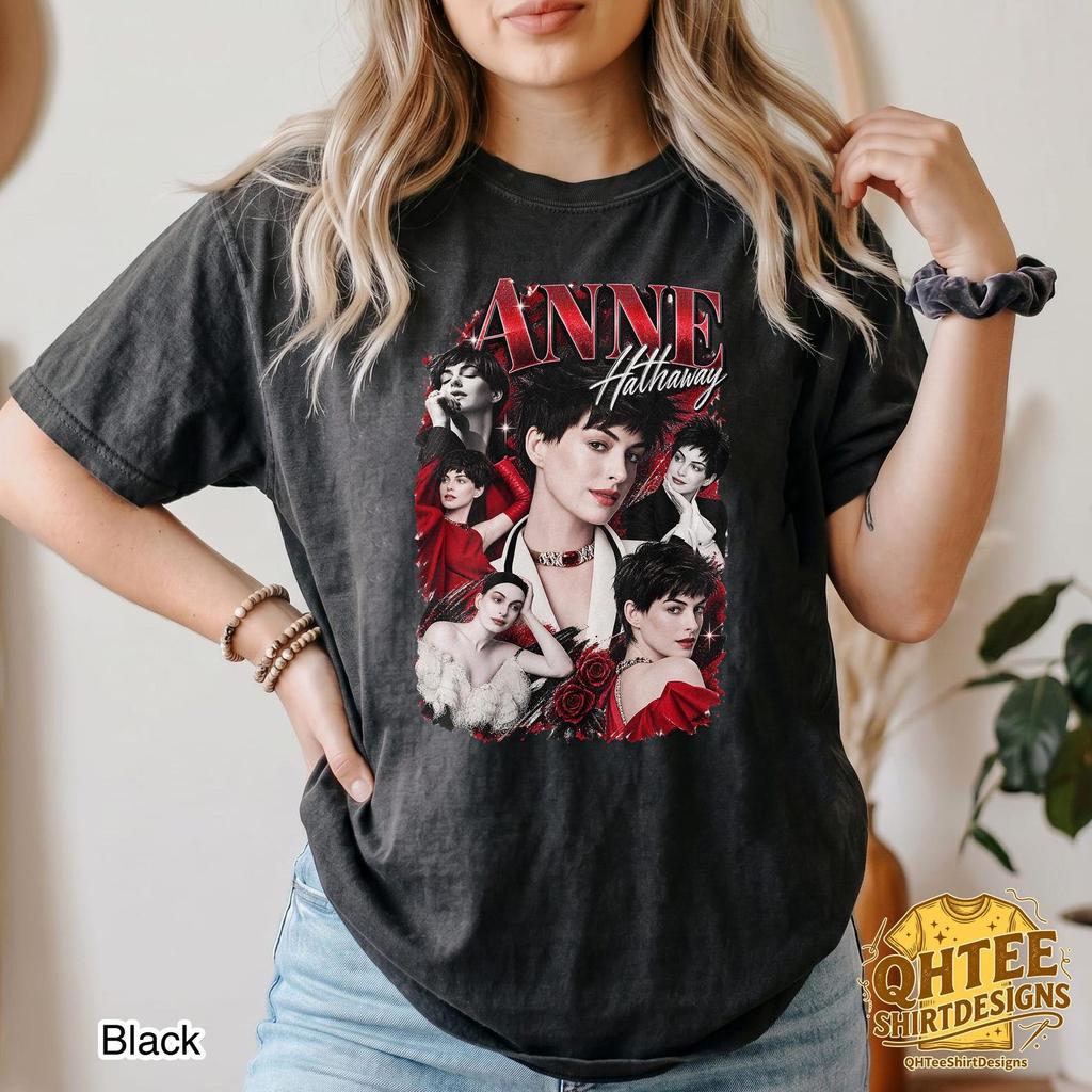 Comfort Colors Anne Hathaway Vintage Shirt, Retro 90s Actress Collage Tee, Anne Hathaway Fan Shirt, Celebrity Bootleg Style T-Shirt
