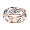 Exclusively for diamond jewelry, two-tone electroplated floral rings, European and American fashion jewelry for women