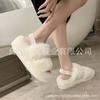 Хлопковые тапочки на толстой подошве, женские, для ношения осенью и зимой, новые парные белые тапочки, пушистые тапочки на мягкой подошве