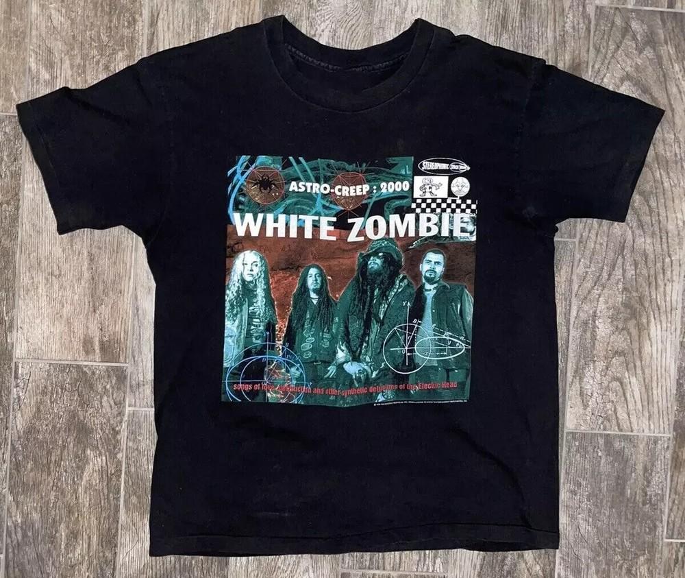 Новая музыкальная группа White Zombie Черная унисекс Хлопок Все размеры HH02863 Унисекс Футболка