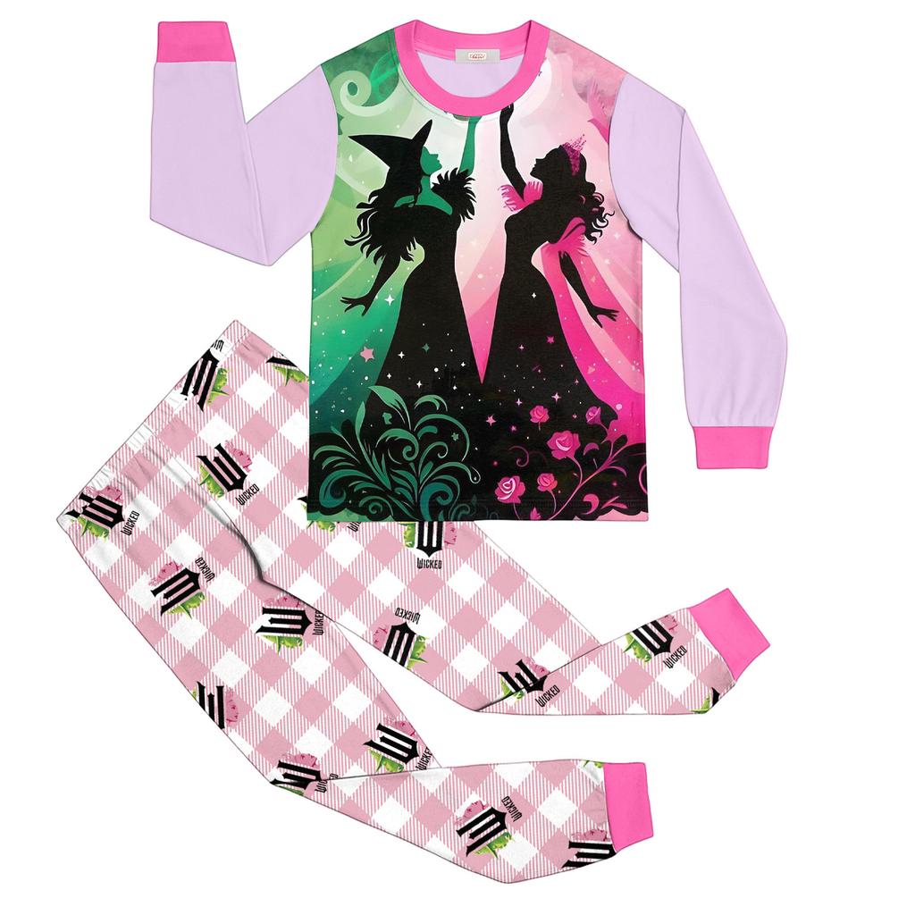 Children's Fashion Suit Skirt Round Neck Long Sleeve Top Pants