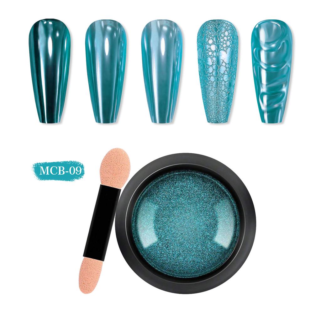 Титановая пудра для дизайна ногтей, Зеркальная мука, сплошной цвет, гальваническое покрытие, волшебная зеркальная пудра, набор блесток для дизайна ногтей Mcb