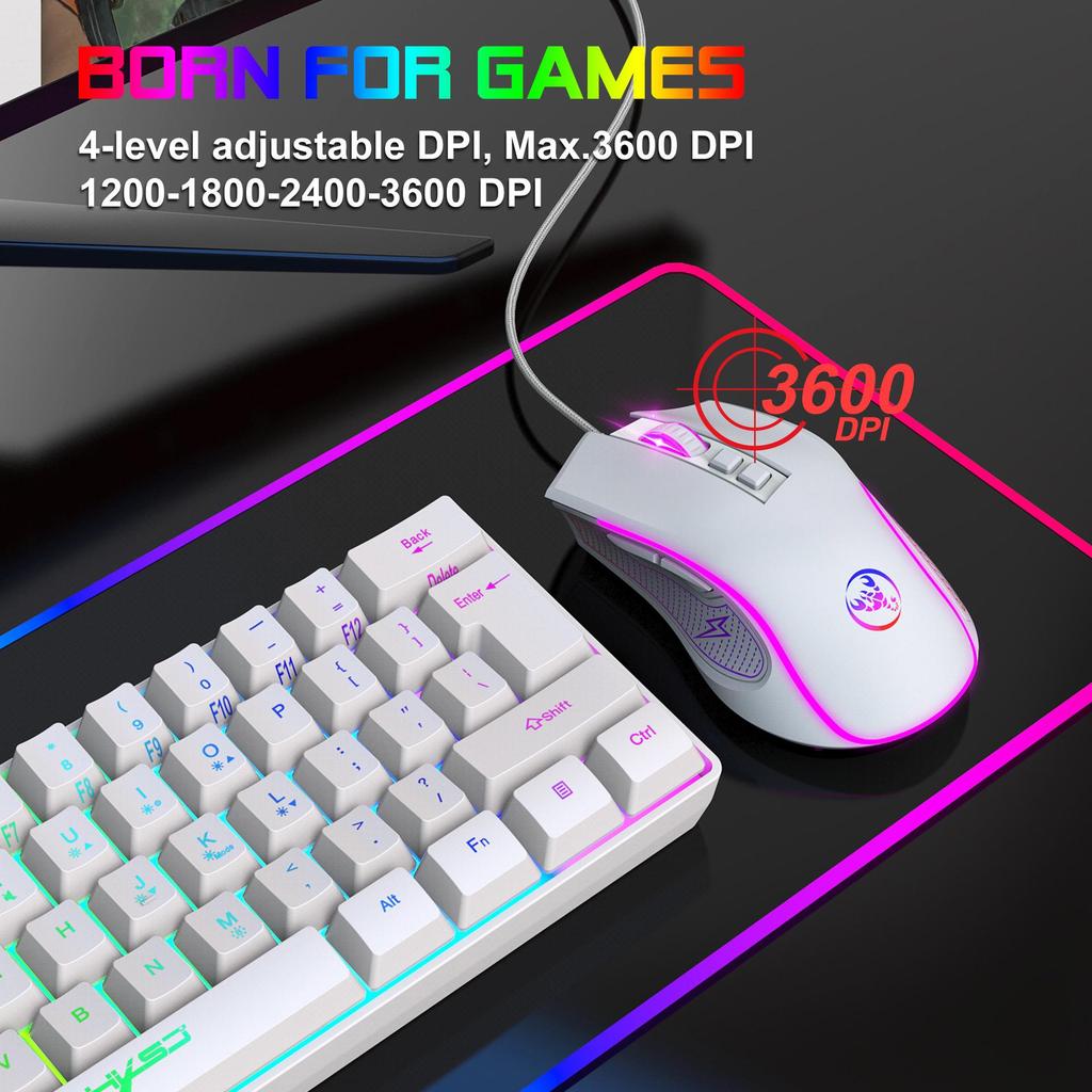 Colorful Luminous Wired Gaming Mouse: X100 Adjustable 3600 DPI