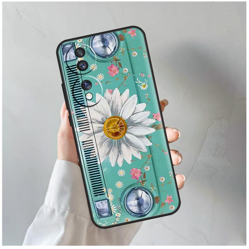 Чехол Hippie Peace Bus and Sunflower для Honor 90 Lite 50 70 Magic 5 6 Pro X6 X7 X8 X9 X6a X7a X8a X9a X9b X8b