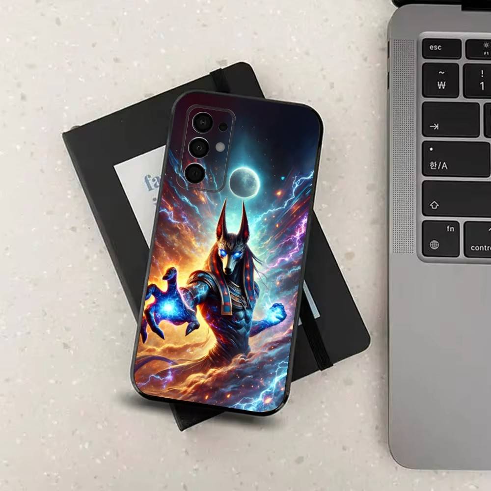 Чехол для телефона Anubis God Egyptian для Samsung Galaxy A73,31,32,72,41,J7,8,9,53,52,71,22,Note Мягкий Черный Силиконовый Чехол