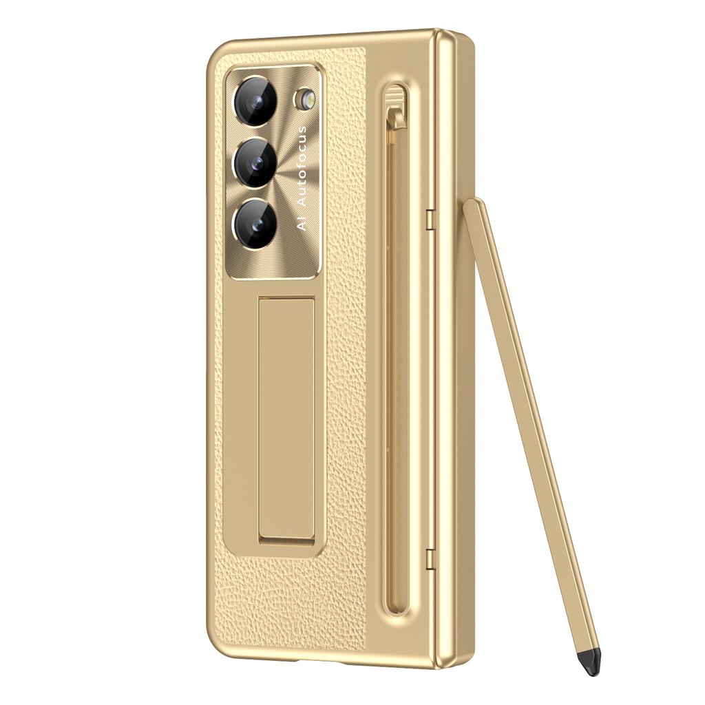 Чехол для Samsung Galaxy Z Fold 7 6 5 с сенсорным пером, ударопрочная магнитная подставка-кикстенд Hinge Armor, 360 полная защита, складная крышка