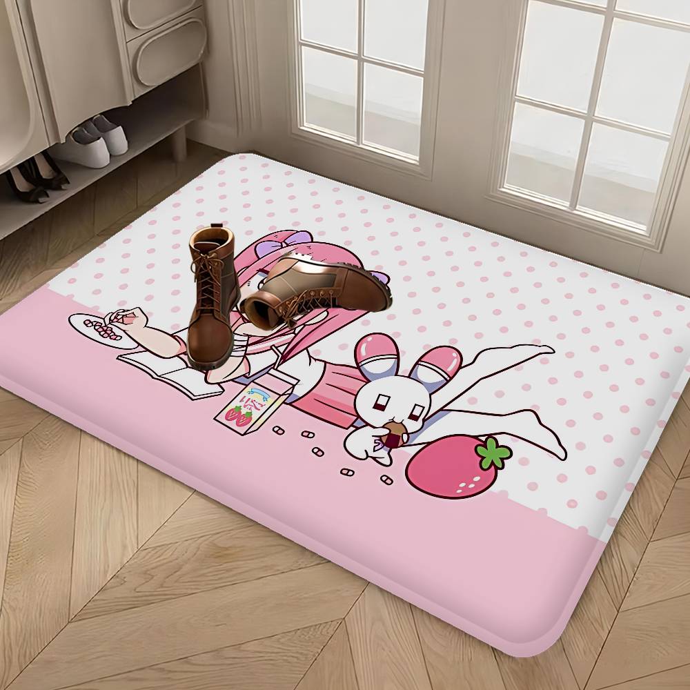 Pink Anime Menhera- C-Chan Floor Mat Anti-slip Absorb Water Long Strip Cushion Bedroon Mat Alfombra