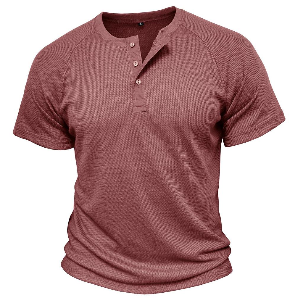 Мужские рубашки на пуговицах, вафельные футболки с короткими рукавами и круглым вырезом, летние пуловеры, повседневная праздничная повседневная одежда