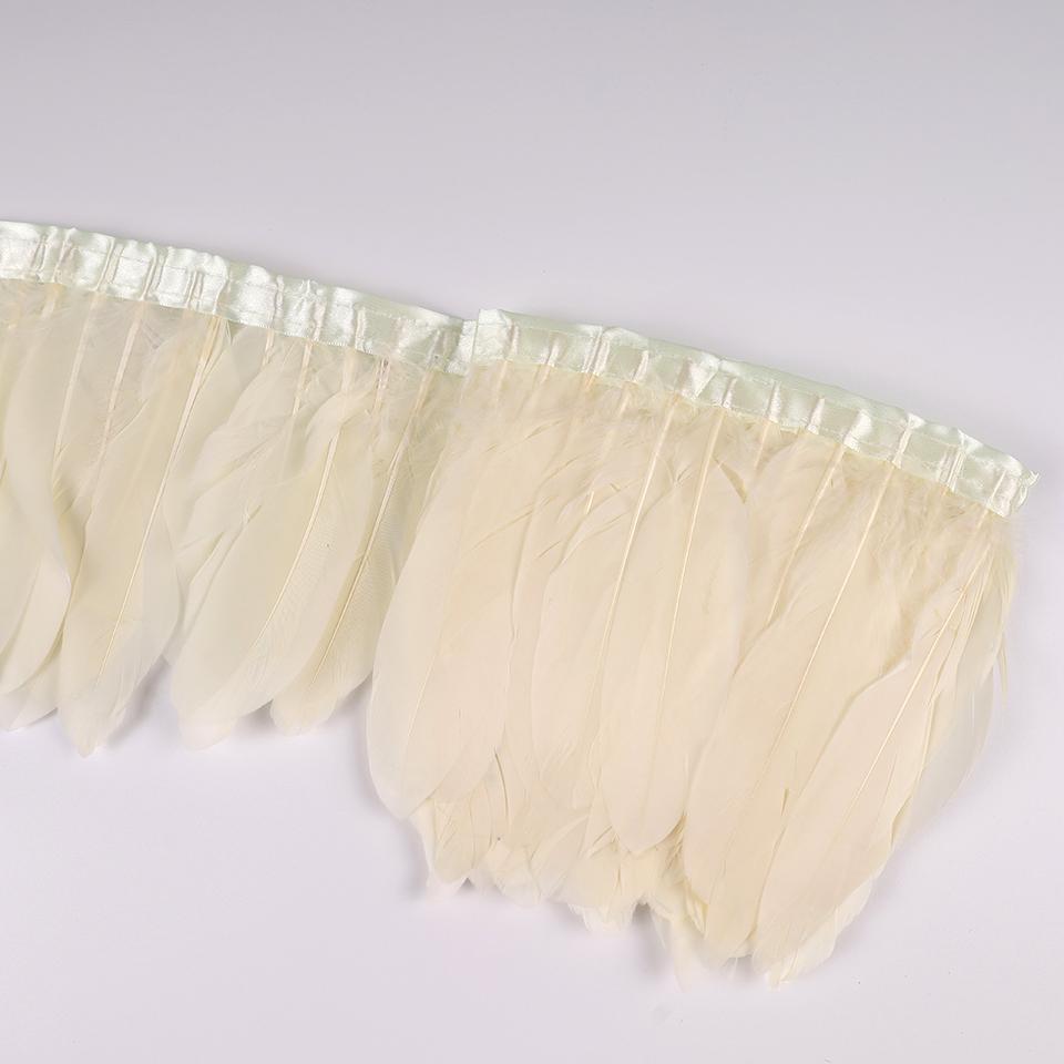 Отделка из гусиных перьев, лента-бахрома, 2 ярда/шт., швейные поделки, плюмаж для платья, юбки, настенное украшение для праздничной одежды