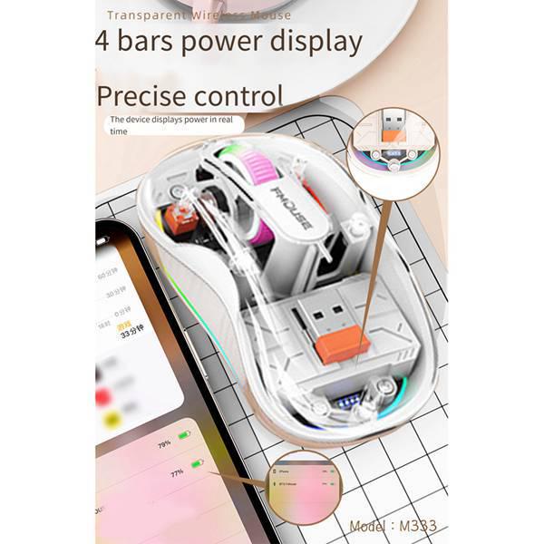 Беспроводная Bluetooth-мышь FMOUSE M333, три режима, зеленый цвет, материал ABS
