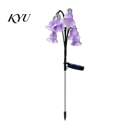 Cordless Garden Decor for Walkways Solar Stake Light, Auto on Off 6 Lily of The Valley Landscape Accents Housewarming Outdoor Waterproof LED