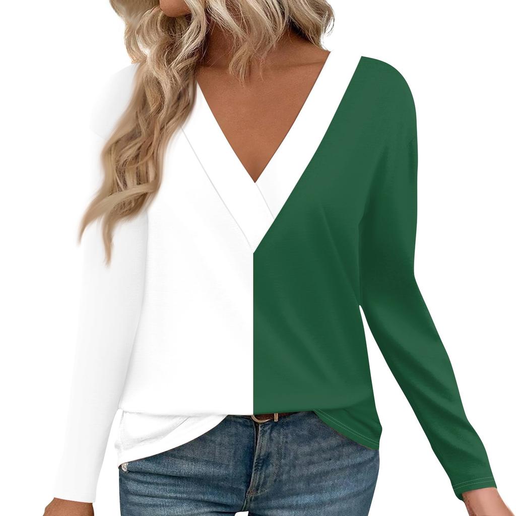 Женские рубашки с длинным рукавом и V-образным вырезом, нарядные повседневные топы, модные свободные туники, топы, блузки