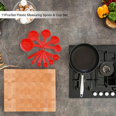 11 шт./компл. набор пластиковых мерных ложек и чашек, не содержащий бисфенола А, измерительный инструмент для выпечки, для муки, сахара, соли, жидкости, многофункциональный кухонный бытовой счетчик