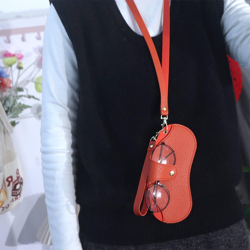 Сумка для хранения очков на шее и запястье, пряжка для солнцезащитных очков, сумка для очков из искусственной кожи