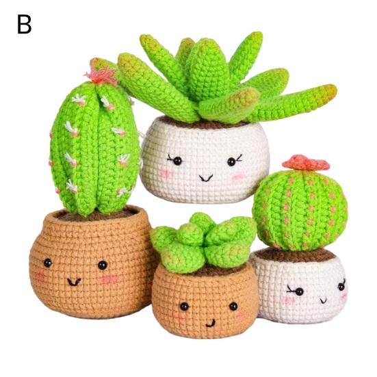Детский набор для вязания крючком, милый пчелиный картофель, растение в горшке, пара кошек в форме, вязаная кукла, набор для вязания крючком для начинающих, принадлежности для вязания своими руками