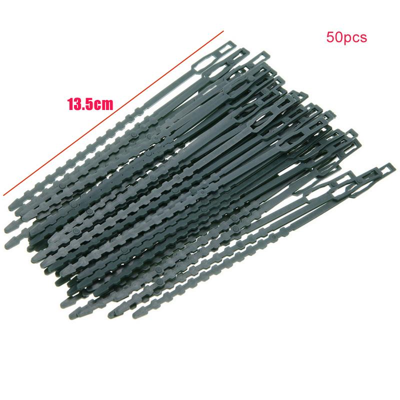 50Pcs Adjustable Plant Cable Ties Reusable Plastic Cable Ties for Grape Tree Climbing Support 17*0.8cm Garden Care Tool