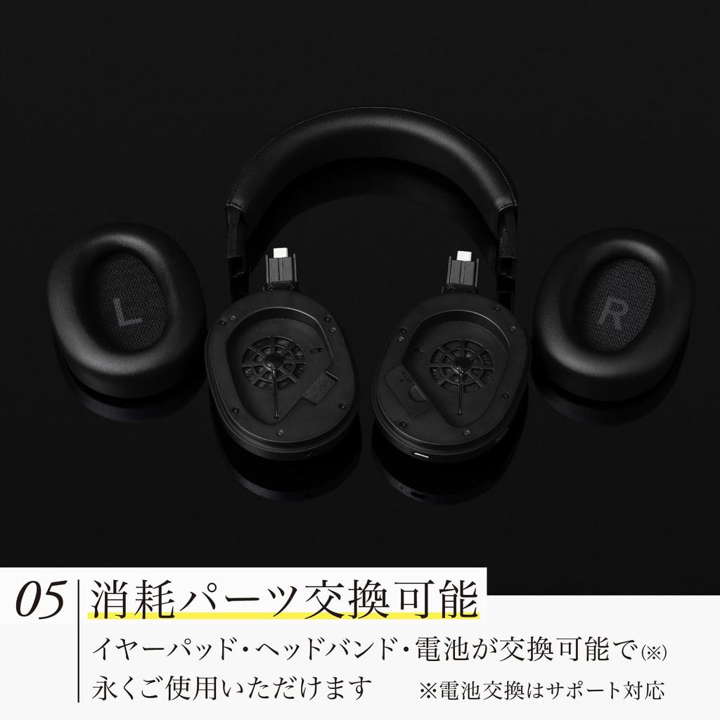 final UX5000 Беспроводные Bluetooth-наушники с шумоподавлением, до 65 часов воспроизведения музыки, aptX, Черные, HD,