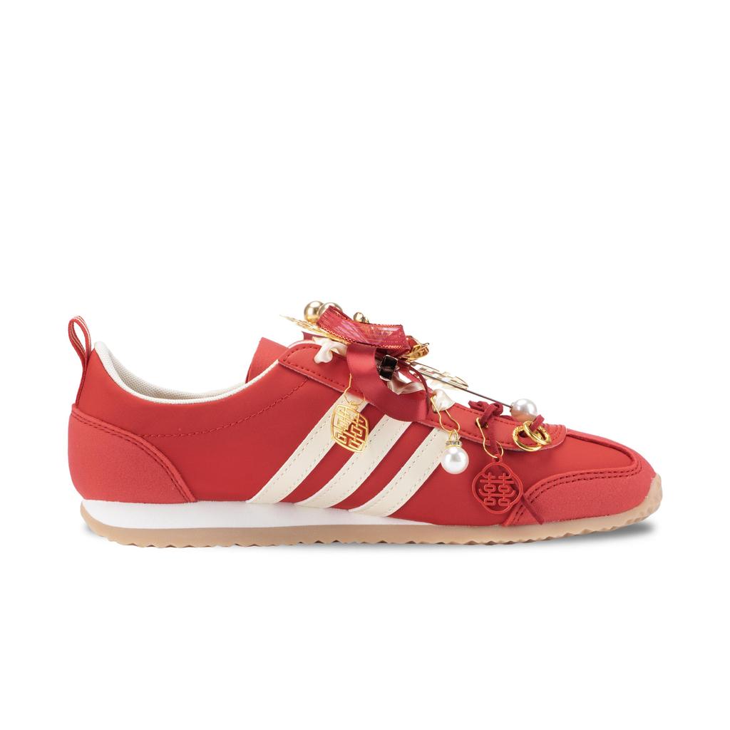 Adidas VS JOG 2.0 Blooming Joy Abrasion Resistant Low top German Army Trainers Unisex Red KH7661(Team836-)