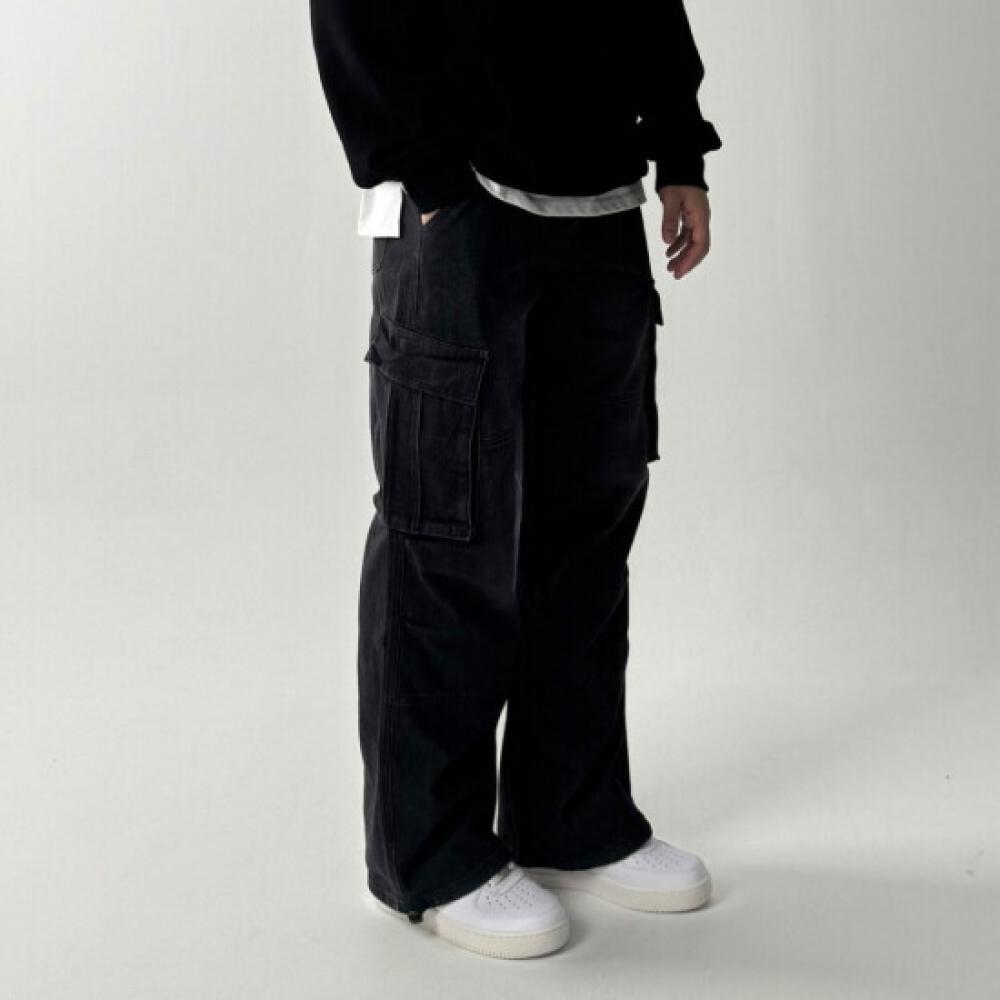 Onl Men S Cargo Wide jeanS Black