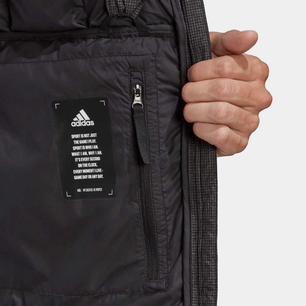 adidas Zne Пуховик однотонный зимний уличный с обычными рукавами и капюшоном спортивный стеганый пуховик мужские куртки черный DZ1446