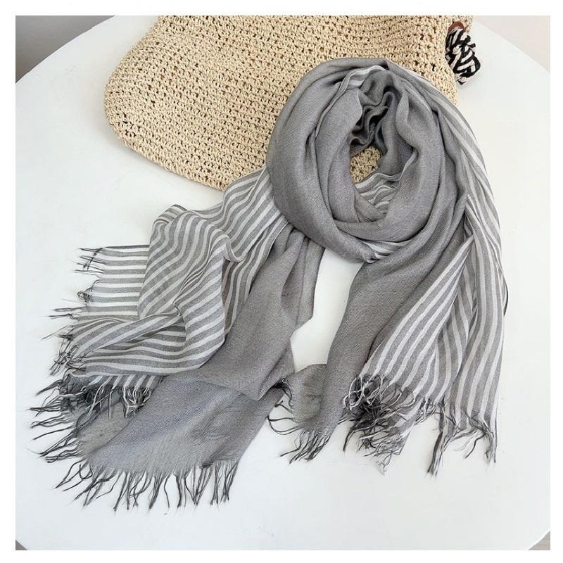 Autumn Winter Keep Warm Soft Skin Friendly Modal Striped Scarf For Men And Women