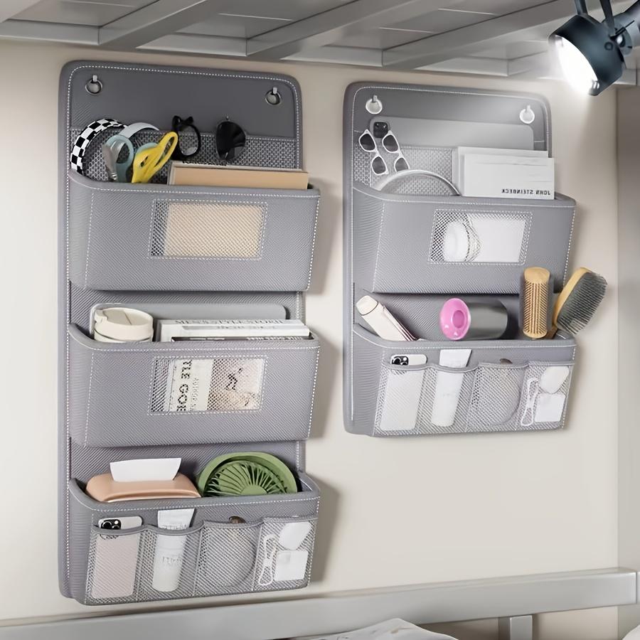 Multi-Functional Gray Wall-Mounted Storage Organizer – Multi-Pocket Hanging Bag with Viewing Windows&Hooks for Offices&Closets