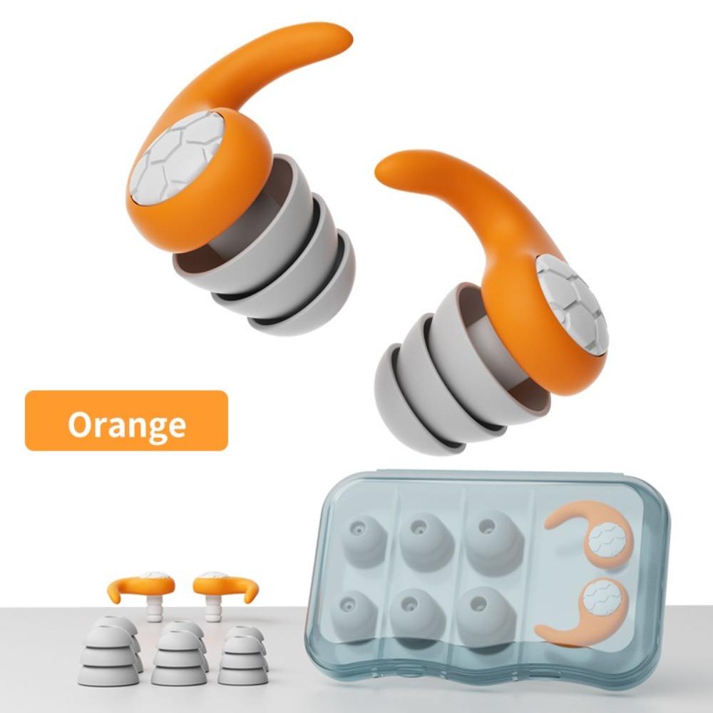 1 Set Waterproof P Sleep Noise Reduction Earplug Anti-Noise Silicone Ear Plug Pool Accessories