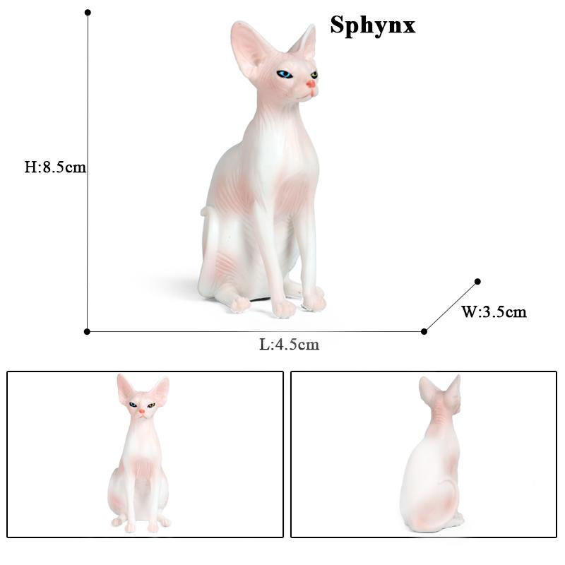 Oenux Cat Model Siamese Devon Rex Sphynx Ragdoll Persian Action Figure Cat Kitty Bobtails Figurine Cute Decoration Kids Toy Gift
