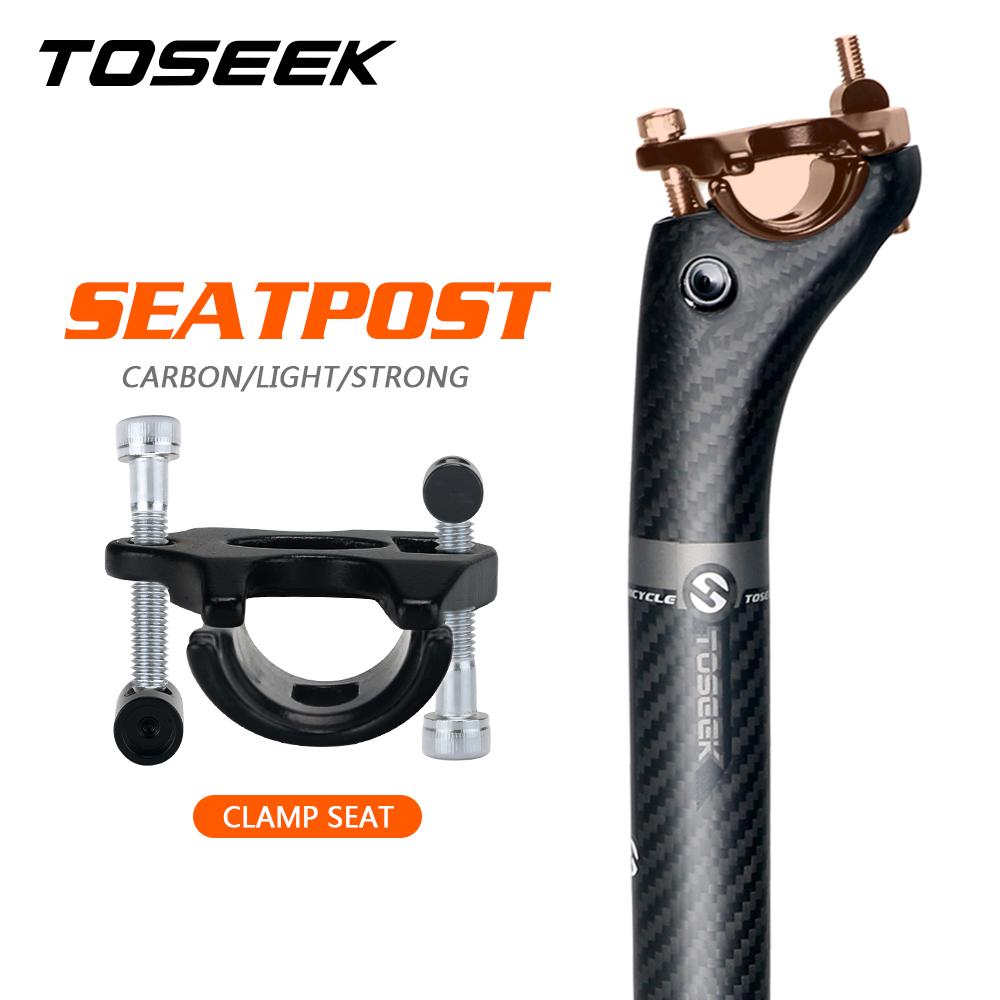TOSEEK Bicycle Seatpost Carbon 3K Weave Matt Offset 20mm Seat Post 27.2/30.8/31.6 Mtb Telescopic Rode Bike Seatpost Dropper Post