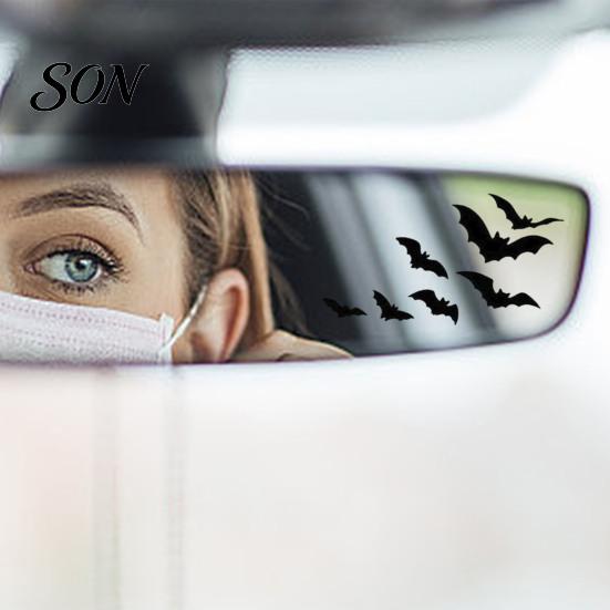 Creative Car Window Graphics Flying Bat Rearview Mirror Stickers, PVC Decals for Vehicle Easy Apply Vinyl Exterior Decoration, Waterproof