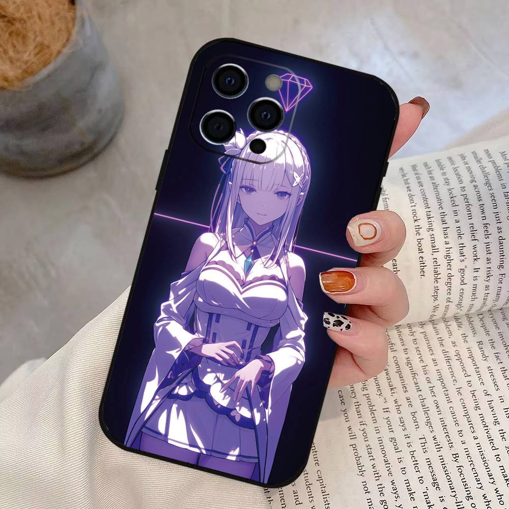 ReZero Emilia Чехол для телефона Силиконовый Мягкий Для IPhone 17 16 15 14 13 12 11 X XR Plus Pro Max Plus