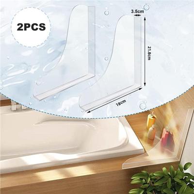 Yousheng 2 шт. самоклеящиеся защитные экраны для душа, простые в установке, прозрачные, акриловые, защитные экраны для душа, угловые защитные экраны для ванны