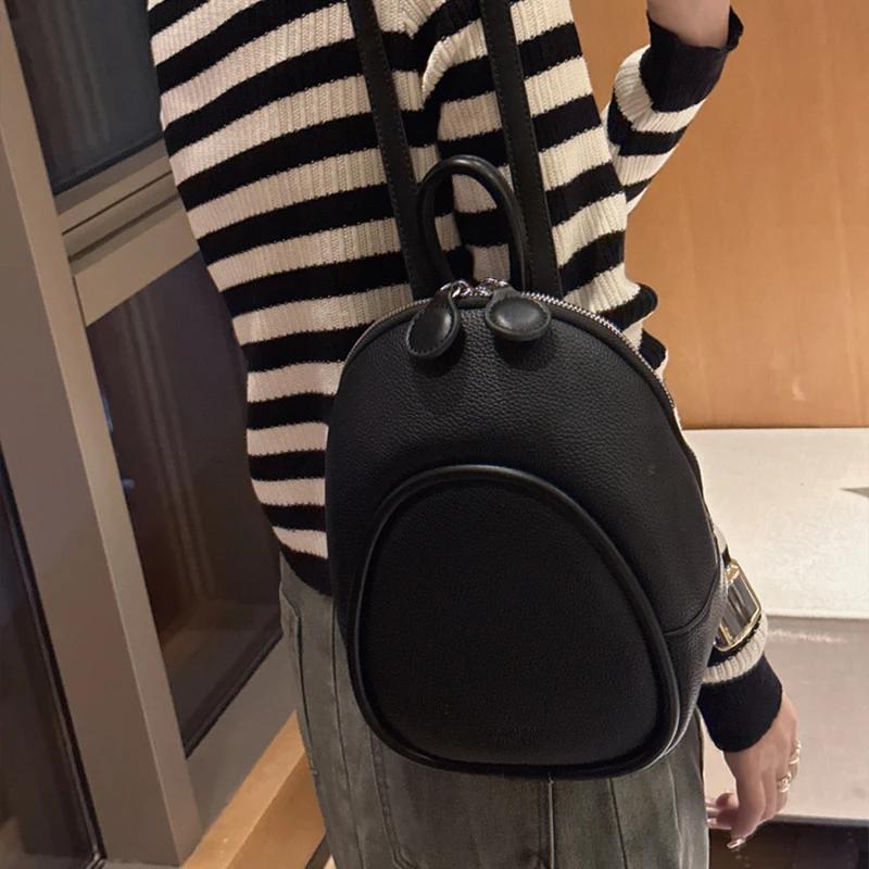 New Korean Style Minimalist Backpack Women Versatile Small Bag Niche Fashion Lightweight Travel Daypack School College Work