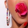2022 Fashion Jewelry Personalized Exaggerated Hoop Earring Oversized Custom Statement Design Oval Memory Geometric Drop Earring