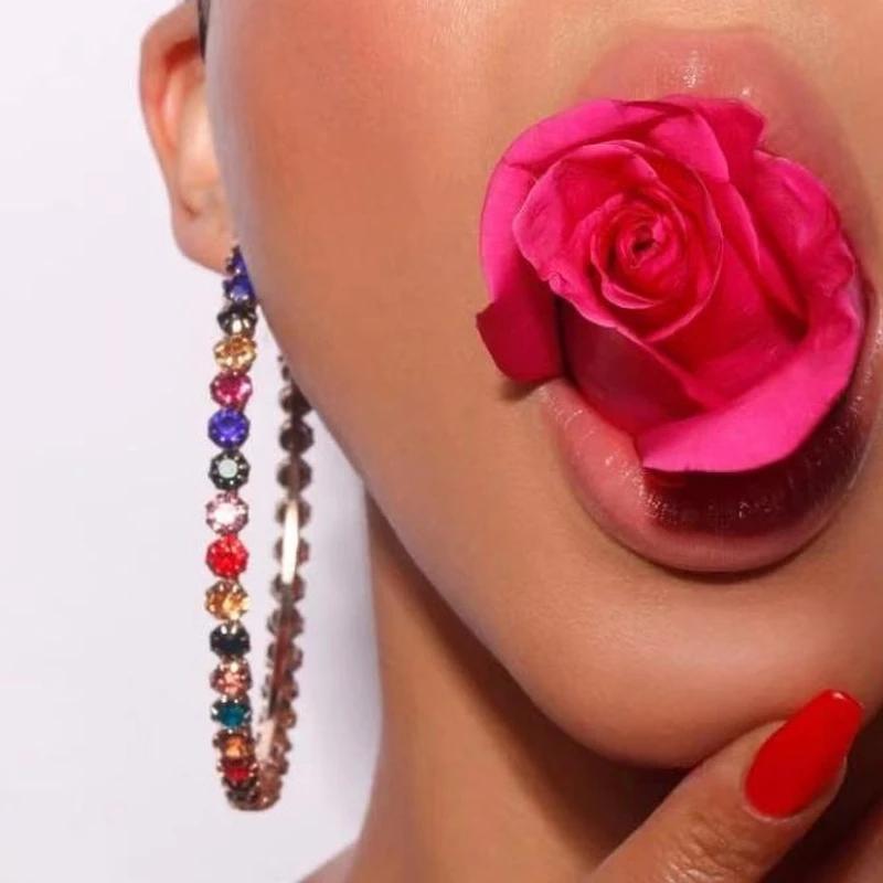 2022 Fashion Jewelry Personalized Exaggerated Hoop Earring Oversized Custom Statement Design Oval Memory Geometric Drop Earring