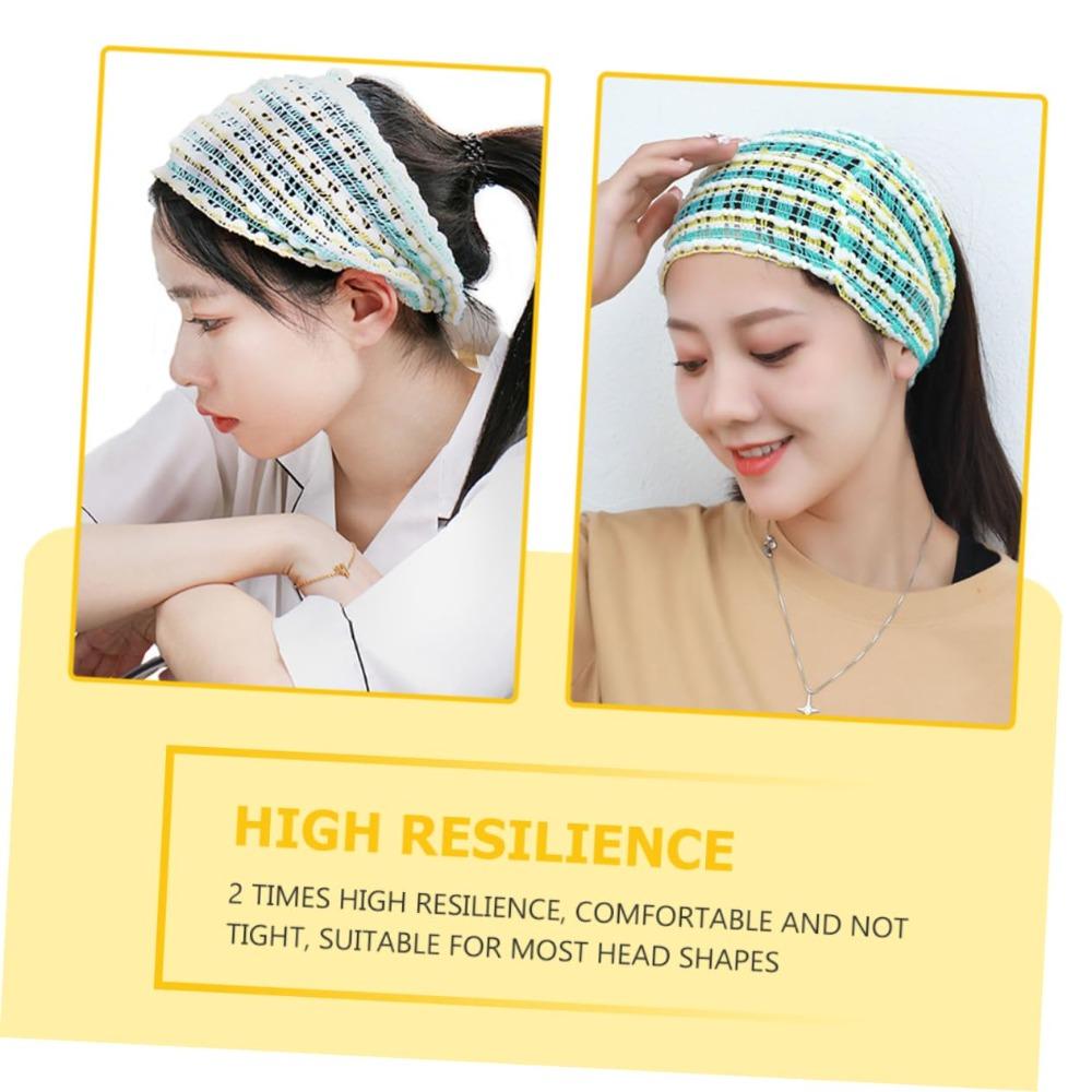 PartyKindom 2pcs Elastic Face Washing Headbands for Girls Comfortable Hair Accessories for Yoga Makeup and Bathing High Elasticity