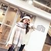 Women's Winter Casual Plaid Scarf Japanese Imitation Cashmere Thick Warm Scarf Scarf Shawl