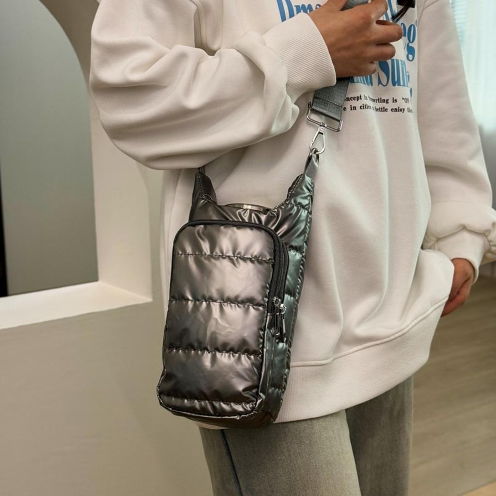 Портативный чехол для бутылки с пухом, Модный изоляционный чехол для чашки из пеноматериала, Многофункциональная сумка для защиты чайника, Водонепроницаемая сумка кроссбоди для улицы