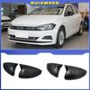 Rear View Mirror Cover For Volkswagen For VW Polo Mk6 AW GTI 2018-2025 OX Horn Car Caps Shell Trim Carbon Fiber Look Exterior