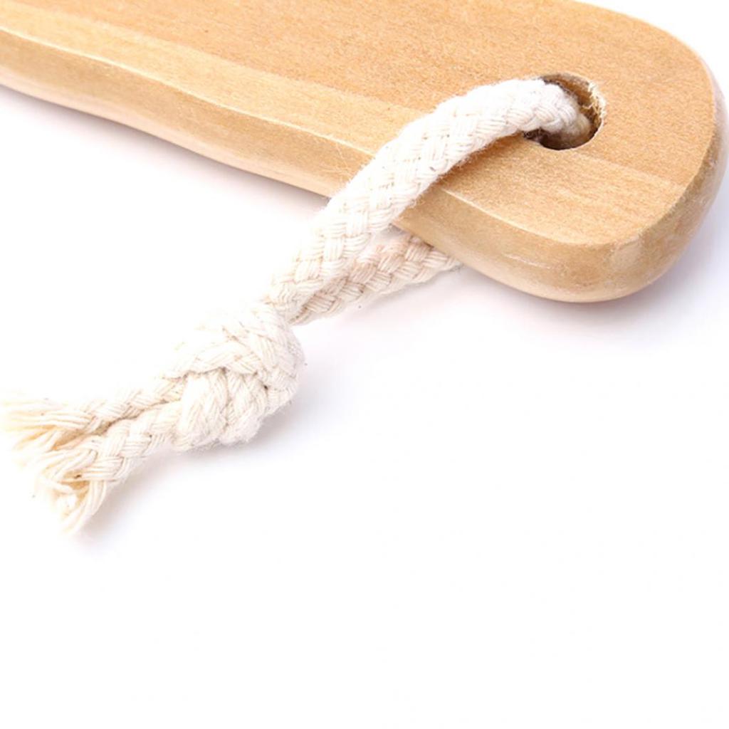 Bamboo Bristle Bath Shower Brush Body Back Massage Scrubber Skin Cleaning Tool