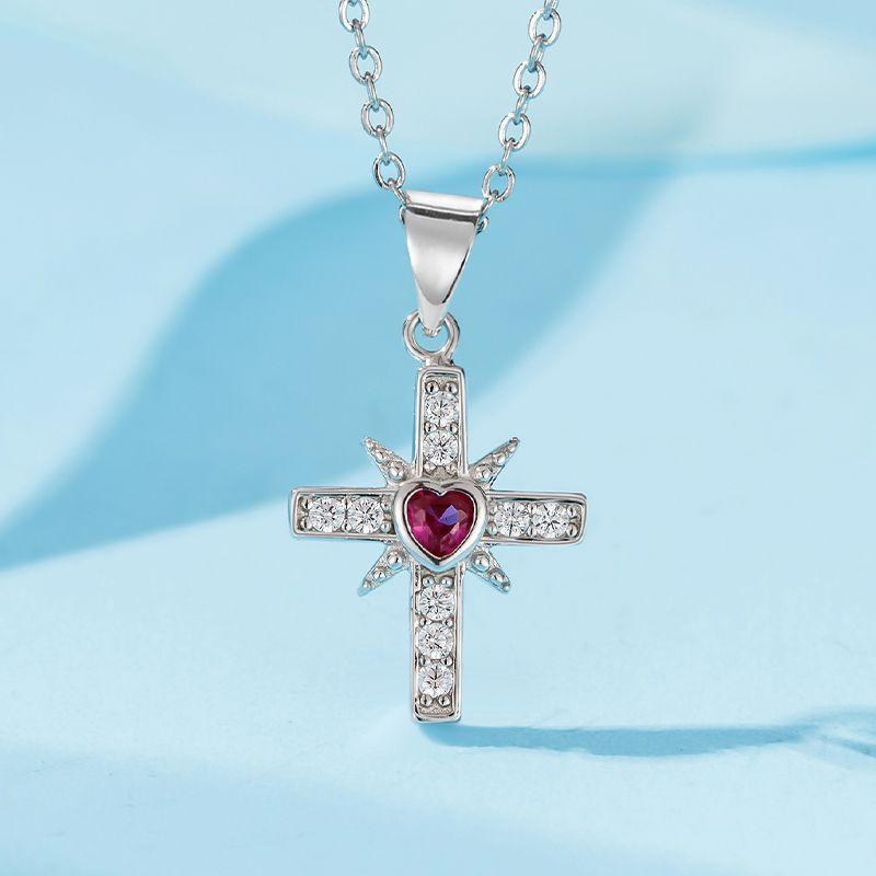 GemChic женское изысканное ожерелье с подвеской в форме креста из циркония в форме любви, женская простая цепочка на ключицу, подарок на день рождения, Рождество