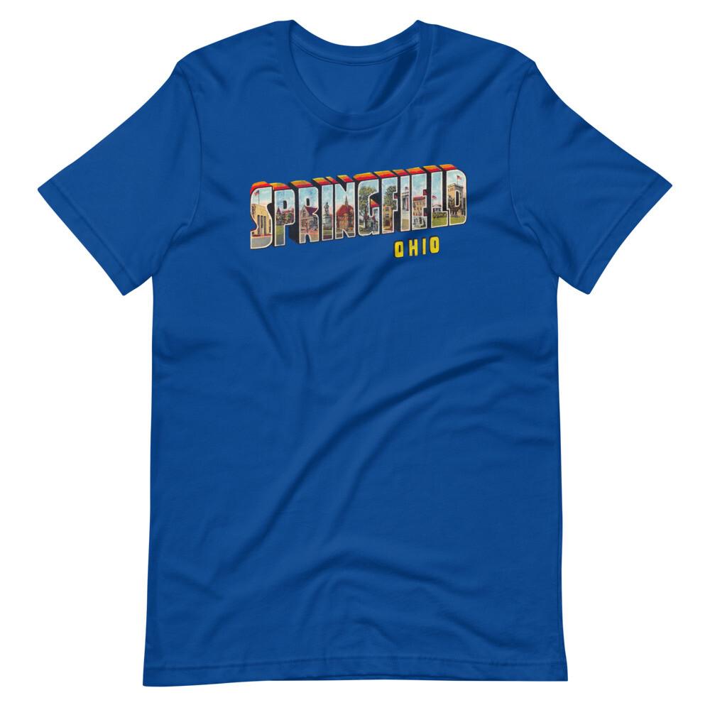 SPRINGFIELD OHIO Retro Postcard Style Graphic Tee Shirt Unisex T-Shirt Unisex T-Shirt