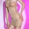 Ultra-Thin Shiny Silky Seamless Bodycon Sexy Transparent Tube Top Lingerie Dress