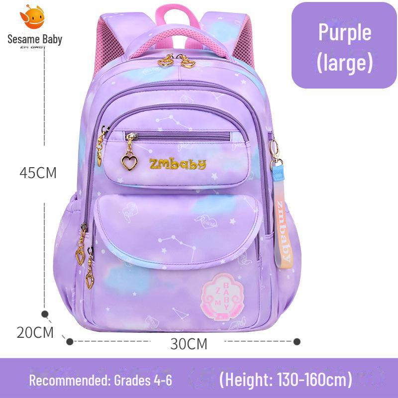 Sesame Primary School Backpack for Girls, 6-12 Years – Cute, Wear-Resistant, Large Capacity.