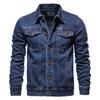 Spring Men Solid Lapel Denim Jackets Fashion Motorcycle Jeans Jackets Hommes Slim Fit Cotton Casual Coats