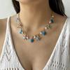 Vintage Ocean Starfish Scallop Turtle Pendant Necklace Women Metal Chain Conch Coral Beach Party Jewelry