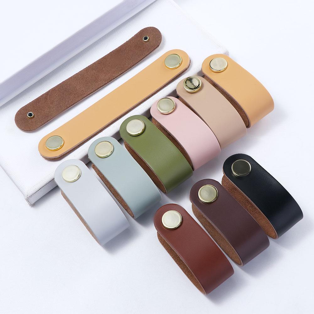 Environmentally Kitchen Wardrobe Cabinet Drawer Handle Furniture Knobs Door Pulls Leather Handle