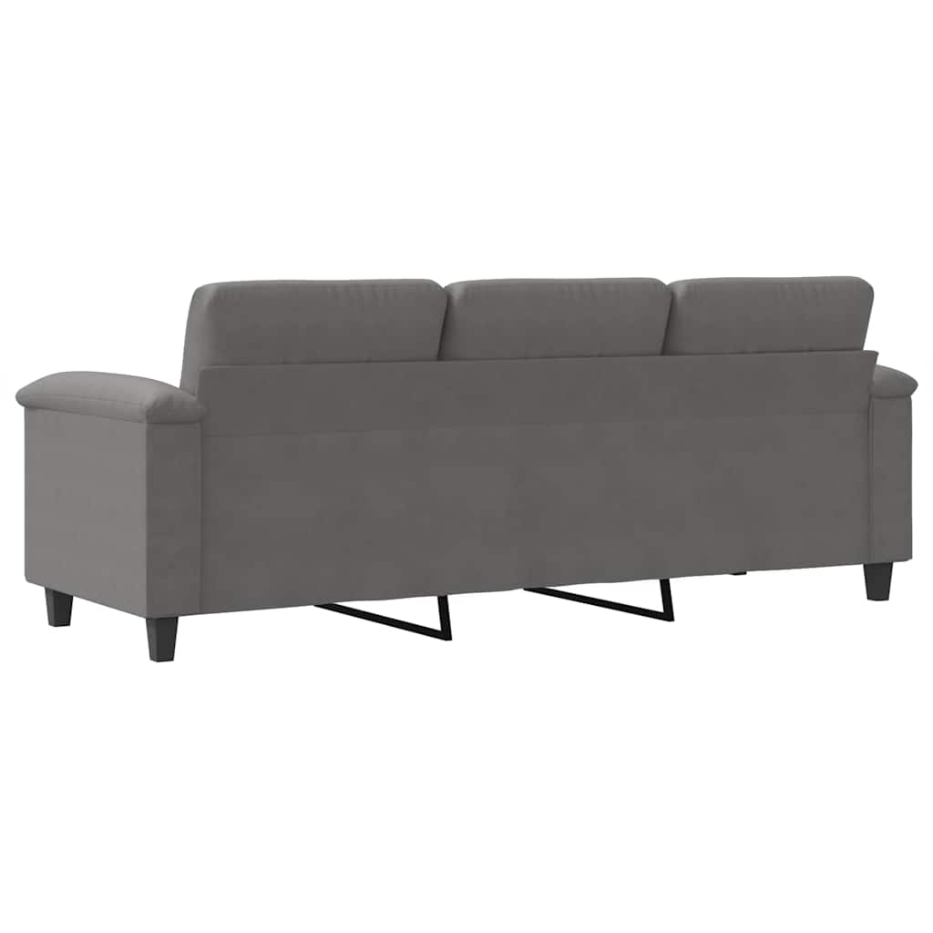 Vidaxl 3-Osobowa Sofa, Ciemnoszary, 180 Cm, Tapicerowana Mikrofibrą